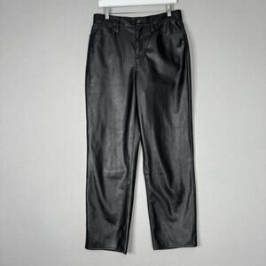 Madewell Jeans Womens 29 Black The Perfect Vintage Straight Faux Leather Pants